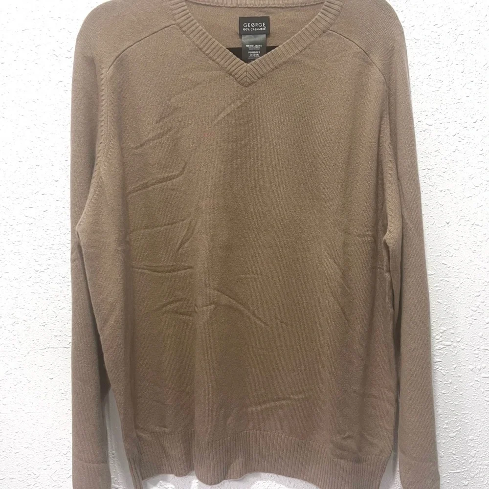 George Tan V-Neck‎ Sweater Lightweight cashmere Knit Large